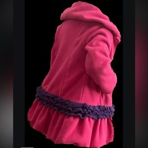 GIRLS LONG PINK PURPLE JACKET COAT  BUTTON FRONT SIZE 3  Mack &…